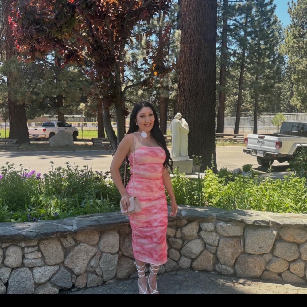 Pink Tie-Dye Midi Dress - Classic Women's Summer Dress